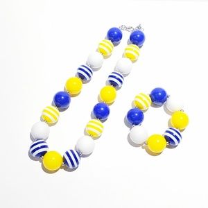 Chunky Bubblegum Necklace and Bracelet Set